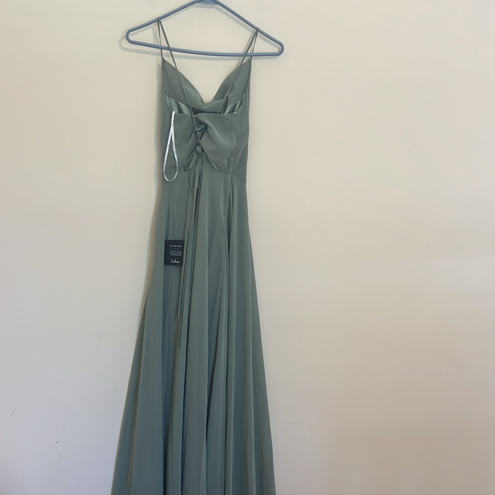 Lulus Romantically speaking Sage Green Slip Maxi Dress - Women's size XXS New - Picture 7 of 11